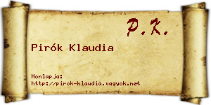 Pirók Klaudia névjegykártya