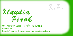 klaudia pirok business card